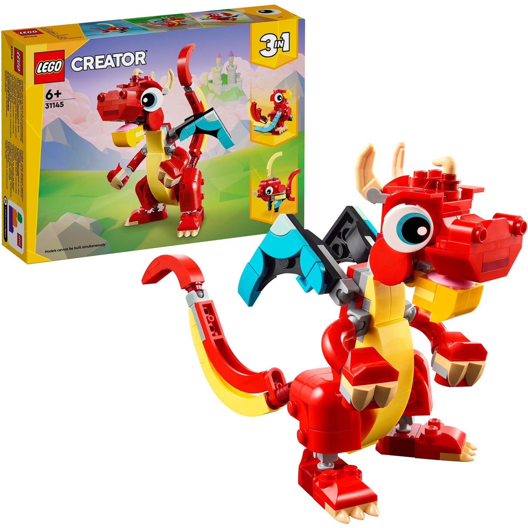 Lego creator 3-in-1 - rode draak constructiespeelgoed (31145)