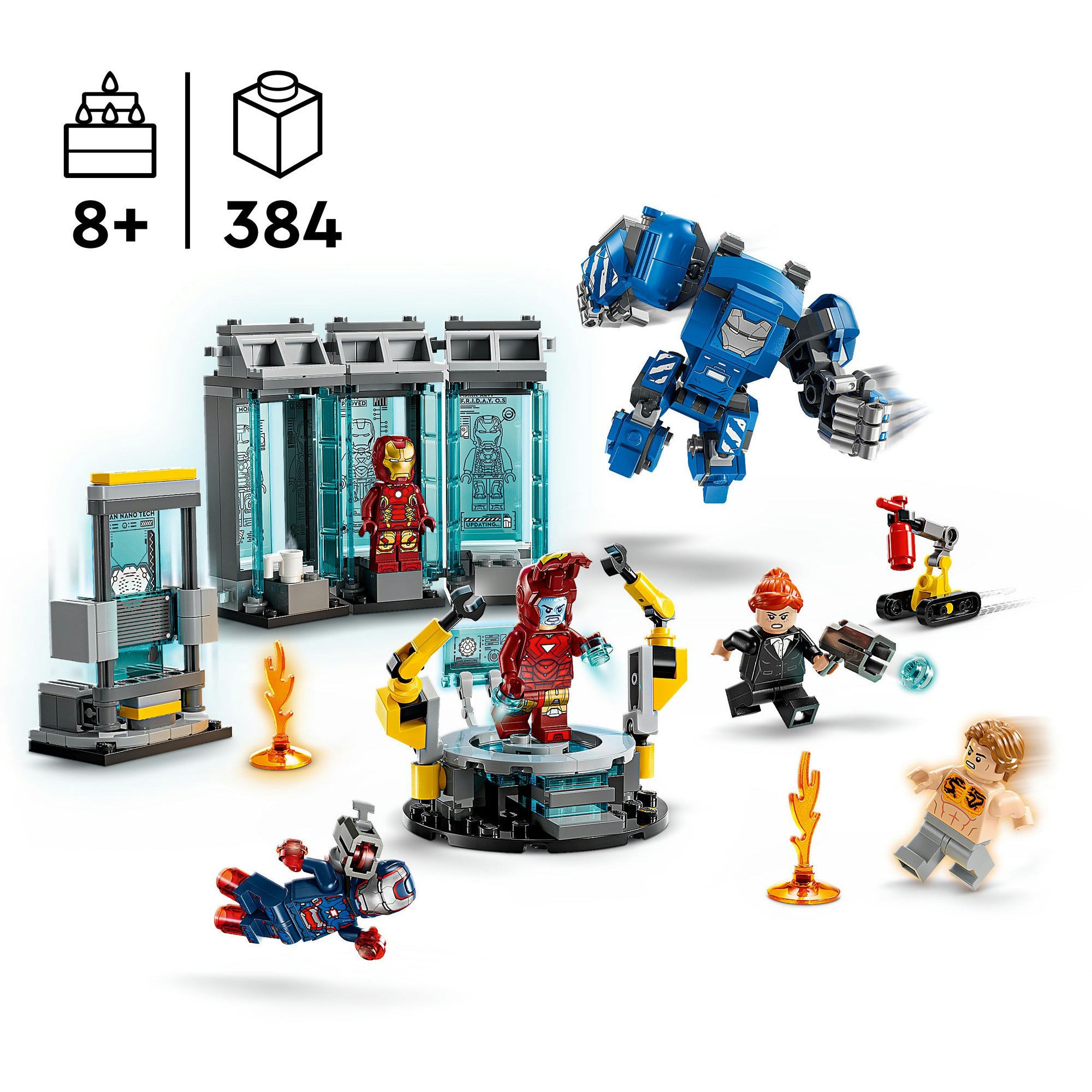 Lego 76315 superhelden wonder iron mans laboratorium: harnasruimte
