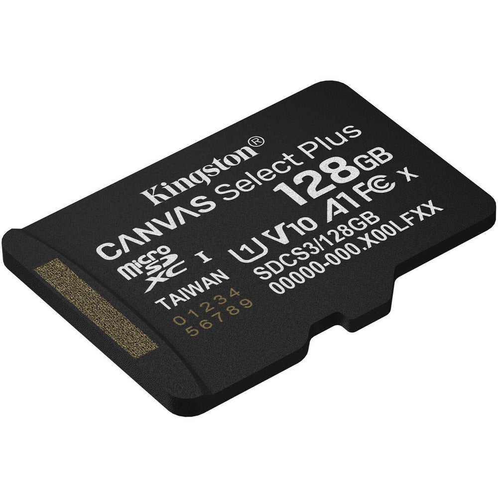 Kingston canvas select plus 128 gb microsdxc geheugenkaart (zwart, uhs-i u1, class 10, v10)