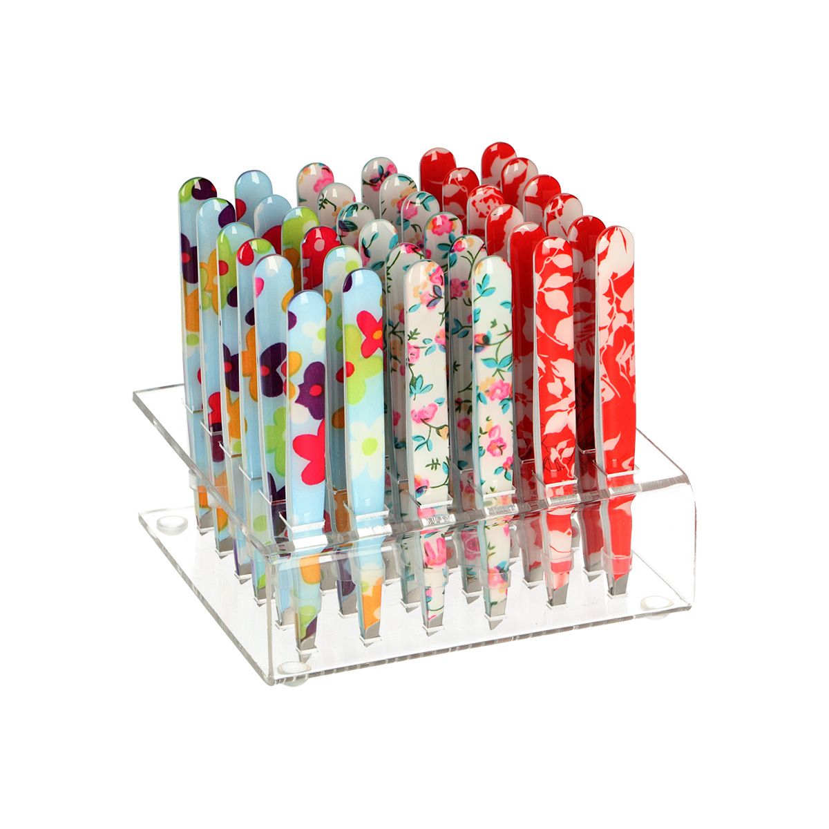 Gezicht nagel pincet bloemen assorti display 36 stuks
