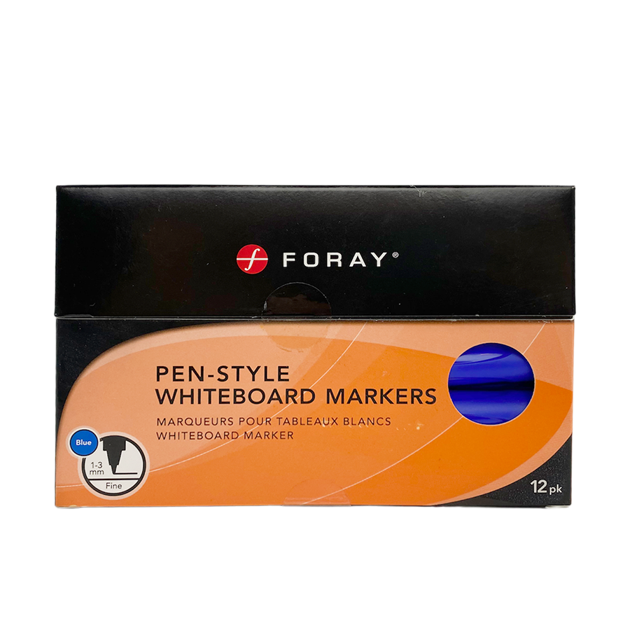 Foray whiteboard markers pen style blue 12 stuks
