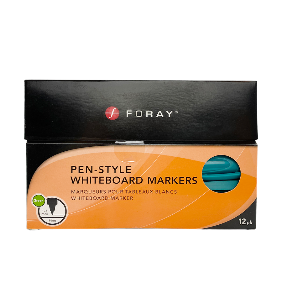 Foray whiteboard markers pen style green 12 stuks