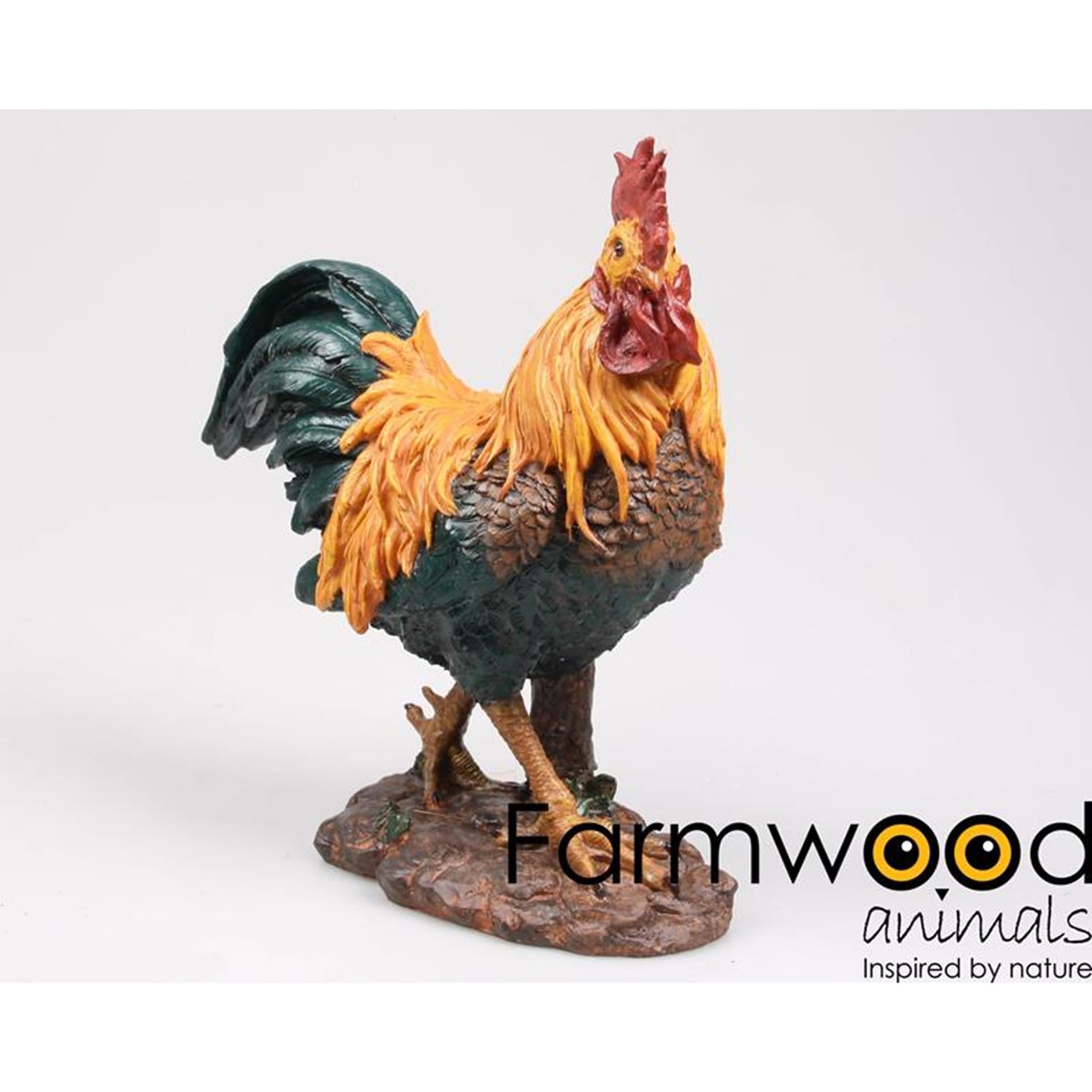 Farmwood animals tuinbeeld haan 25x13x30cm