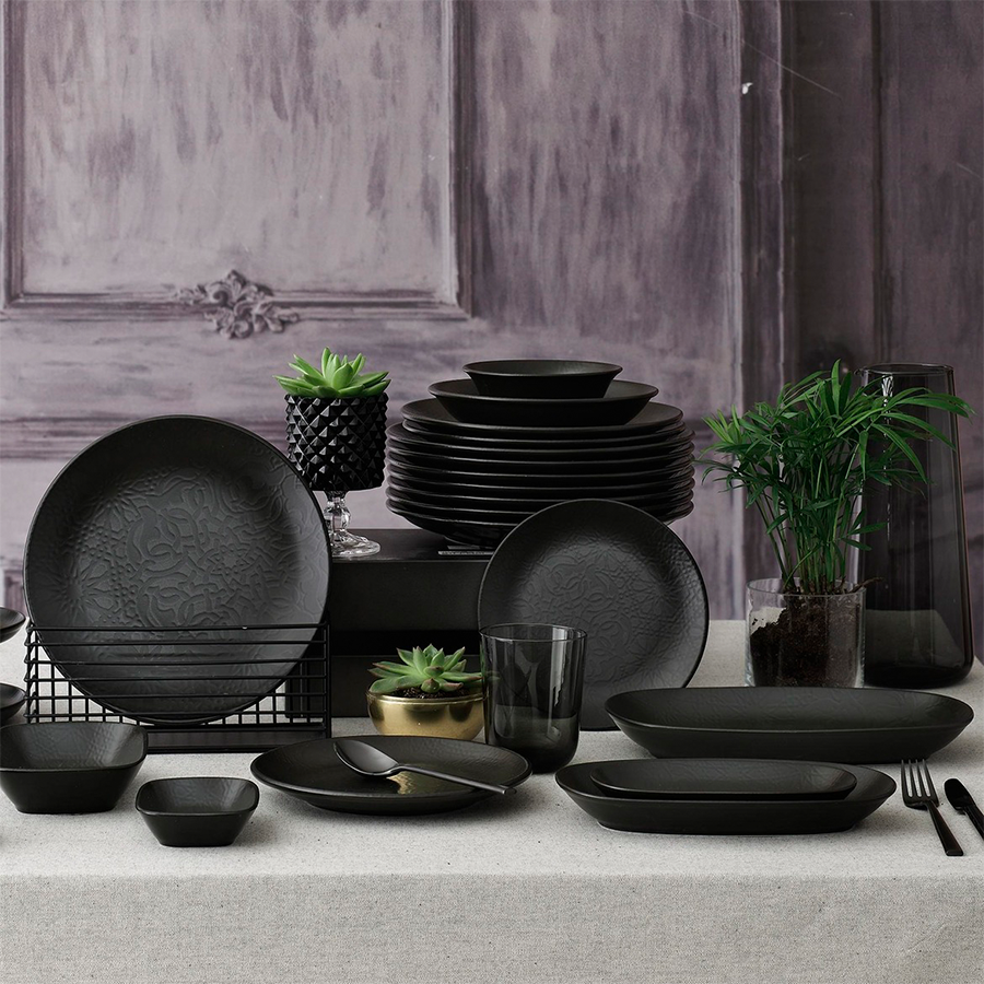 Güral serviesset black mat 24-delig