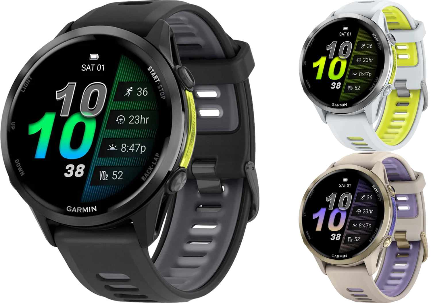 Garmin forerunner 970 - 47mm gps multisport smartwatch | schwarz transparent steinweiss