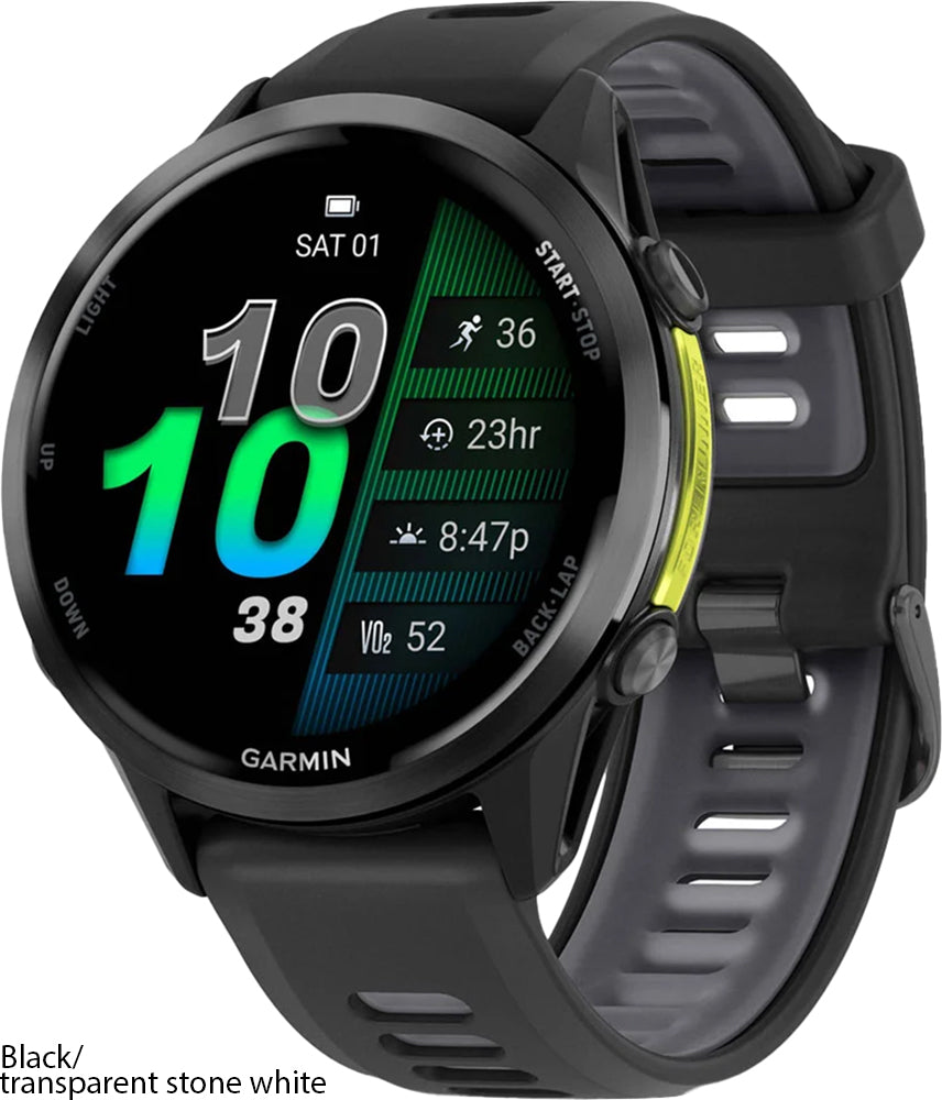 Garmin forerunner 970 - 47mm gps multisport smartwatch | schwarz transparent steinweiss