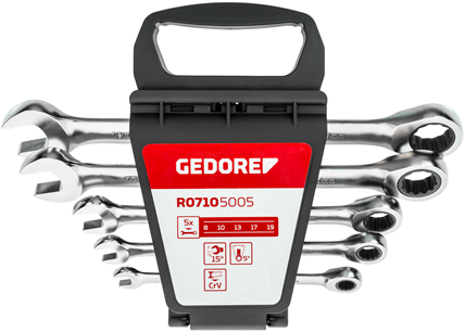 Gedore r07105005 | ringratel-steeksleutelset | sw 8 - 19 mm | 5-delig - 3300849