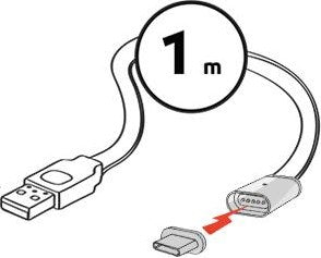 Enzo gembird usb-c magnetische laadkabel 1m wit