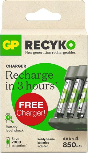 Gp batterijlader | usb 3h met 4x850ma aaa batterij | promo - a3503060