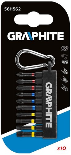 Graphite bitset 10-delig lang in houder met haak - 6480220