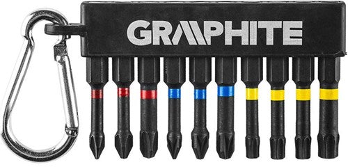 Graphite bitset 10-delig lang in houder met haak - 6480220