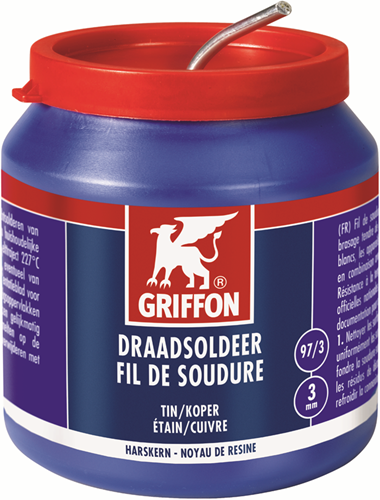 Griffon draadsoldeer tin koper 97 3 harskern | ø 3.0 mm pot | 500 g - 6312653