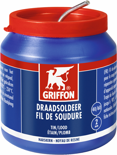Griffon draadsoldeer tin lood 40 60 harskern | ø 2.0 mm pot | 500 g - 1236125