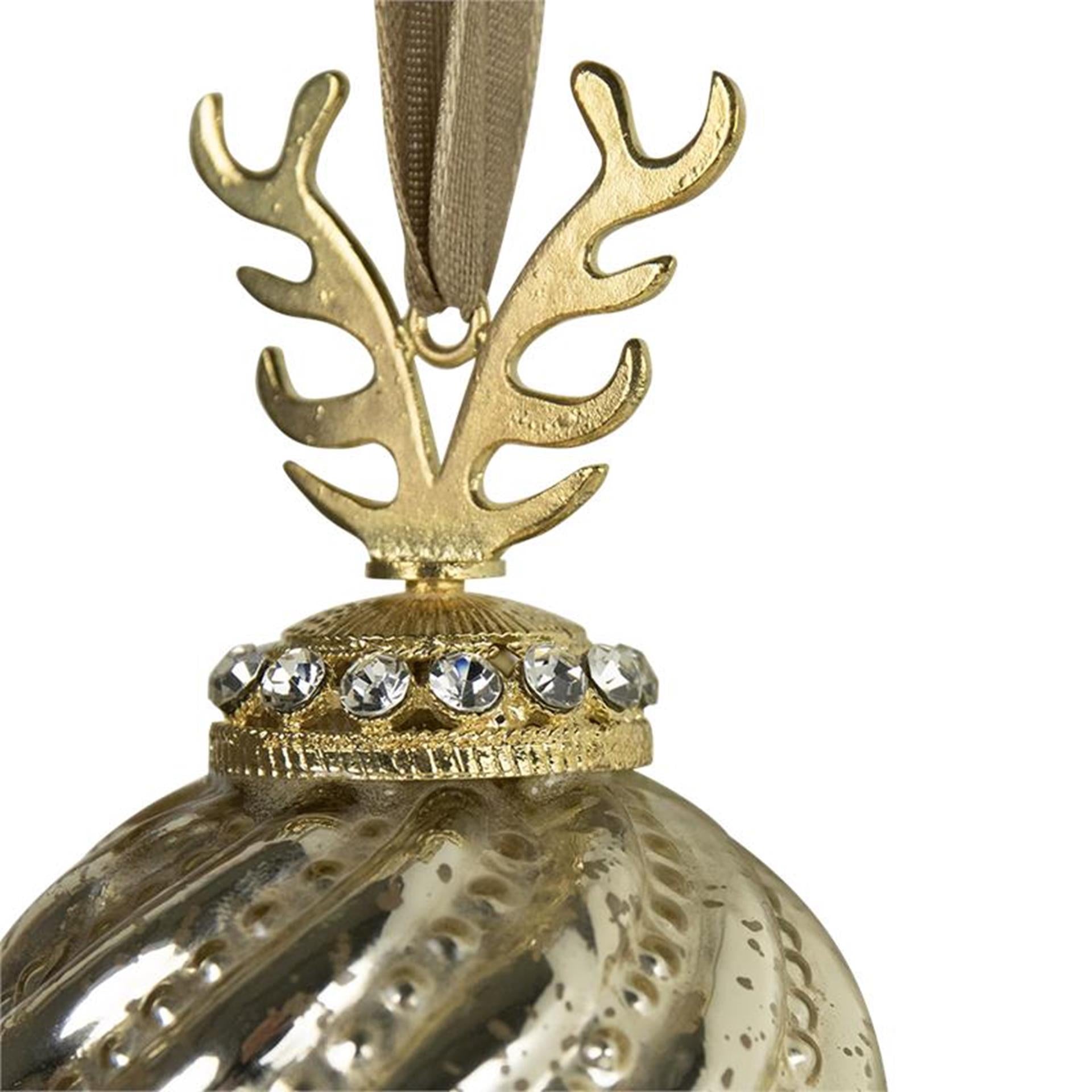 Kerstbal gewei glas goud ø10cm