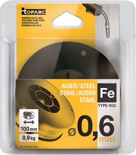 Gys bobijn 100mm, o0,6mm, 0,9kg, staal - 5193086593 5193086593