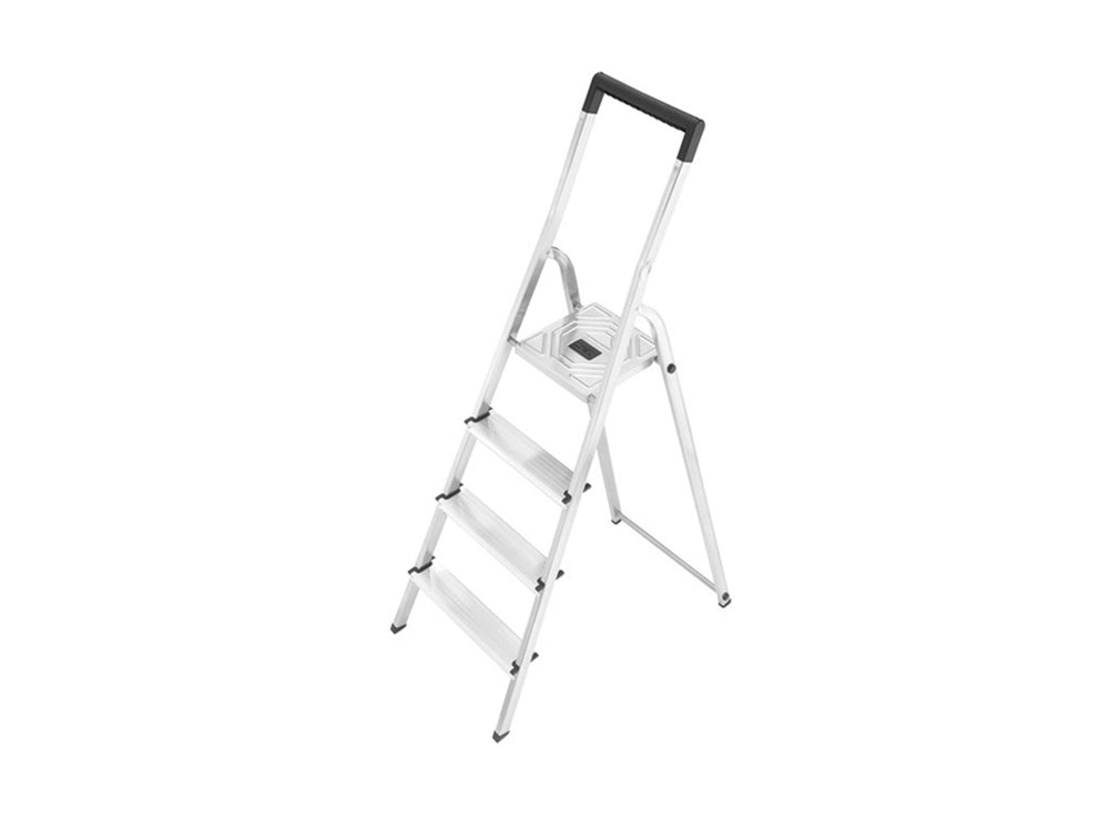 Hailo l40 huishoud trap 4-treeds aluminium (3 treden+bordes)