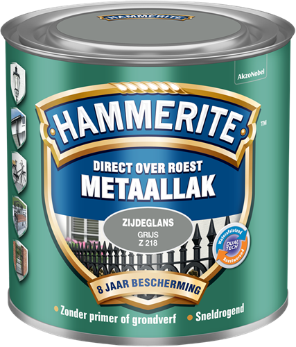 Hammerite metaallak zijdeglans | grijs | z218 | 250ml - 5123986