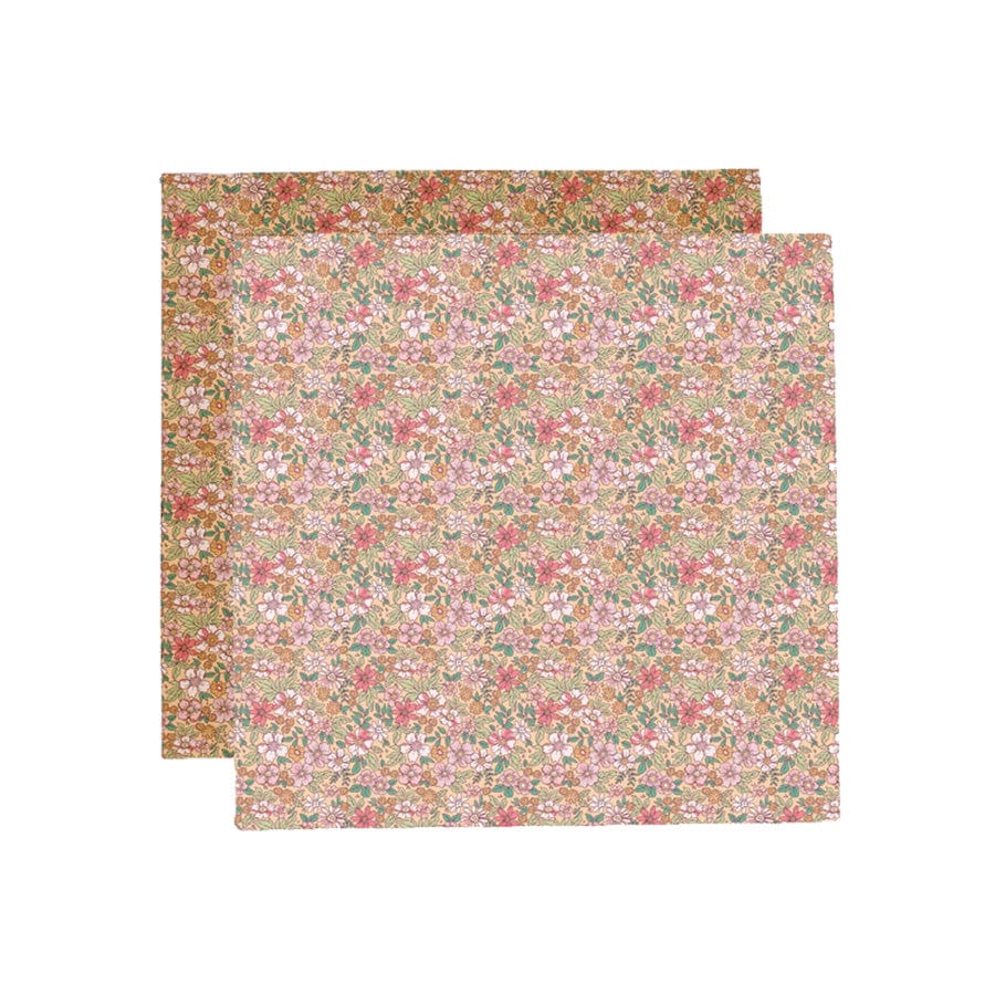 Blossom | meerkleurige hydrofiele doeken 110 x 110 cm - 2 stuks