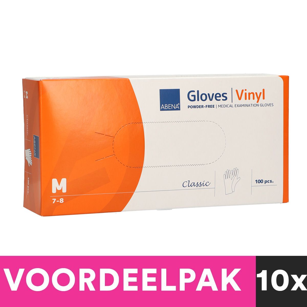 Abena poedervrije vinylhandschoenen maat medium 100 stuks voordeelpakket