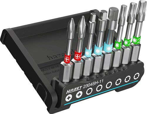 Hazet smartholder met 8 bits | lang 2304sh-11 | 1 4 inch (6,3 mm) zeskant massief | binnen-zeskant-profiel, kruiskop profiel ph, binnen-torx®-profiel | 8-delig | ph1 | ph 2