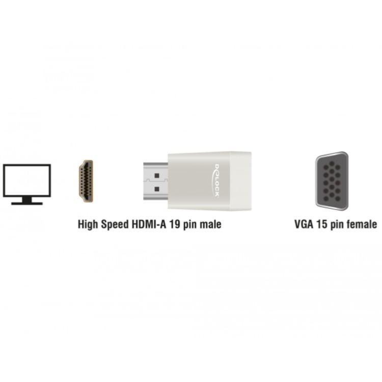 Delock adapter hdmi naar vga (grijs)