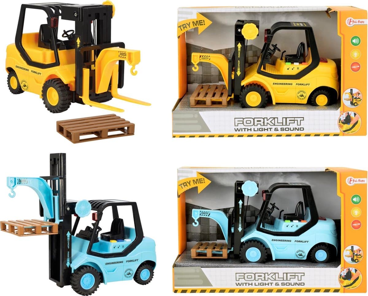 Toi-toys heftruck met licht en geluid en een pallet