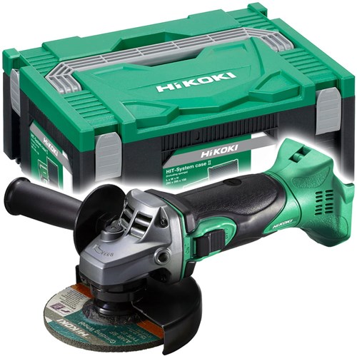 Hikoki g18dsl2w3z | 125mm accu haakse slijper | 18 v | body | zonder accu's laders | in systainer - g18dsl2w3z