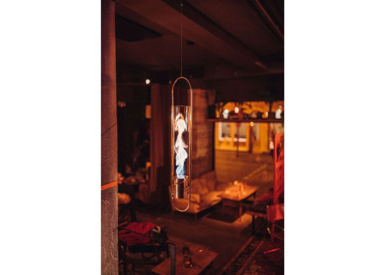 Spin 120 sfeerlantaarn hangend 150 cm RVS zilver