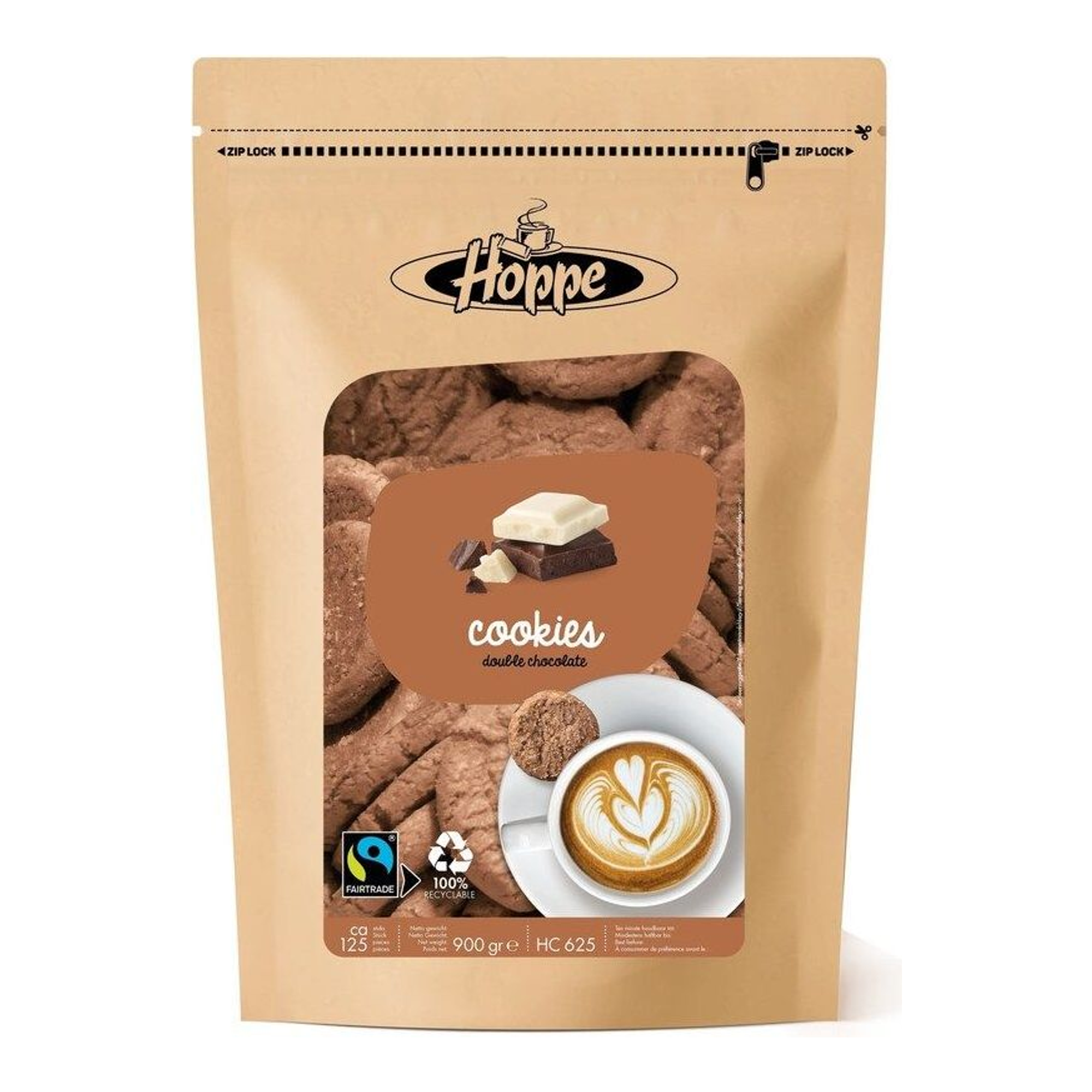 Hoppe cookies double chocolate fairtrade (900gr)