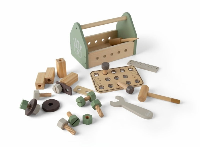 Dantoy houten gereedschapsbox 26-delig in doos