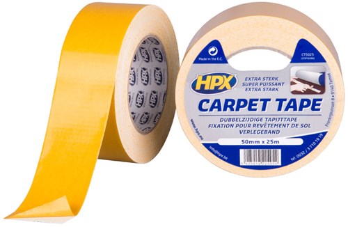 Hpx dubbelzijdige tapijttape | wit | 50mm x 25m - ct5025 ct5025