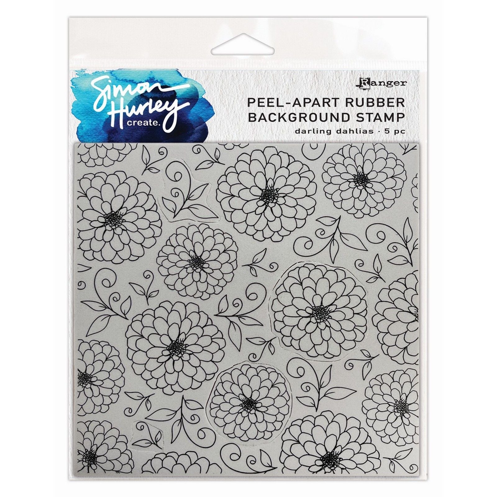 Ranger ink ranger • simon hurley create. peel-apart background stamp darling dahlias