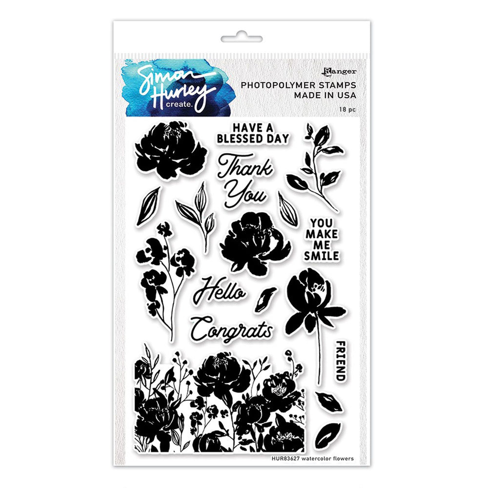 Ranger ink ranger • simon hurley create. photopolymer stamps watercolor flowers