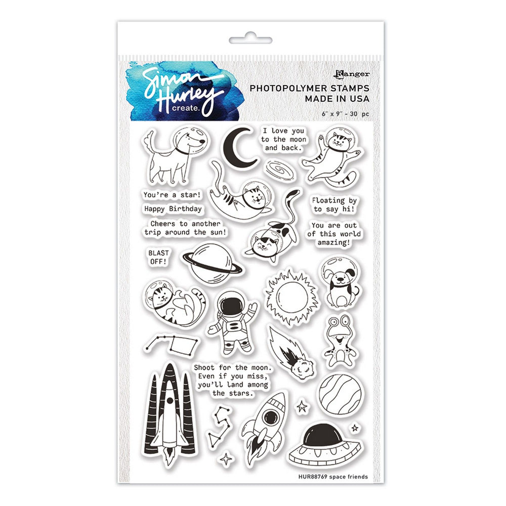 Ranger ink ranger • simon hurley create. clear stamps space friends