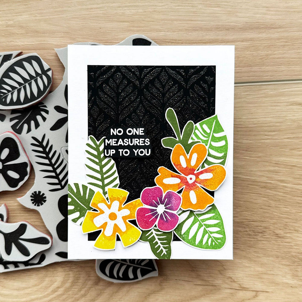 Ranger ink ranger • simon hurley create. background stamp tropical flora