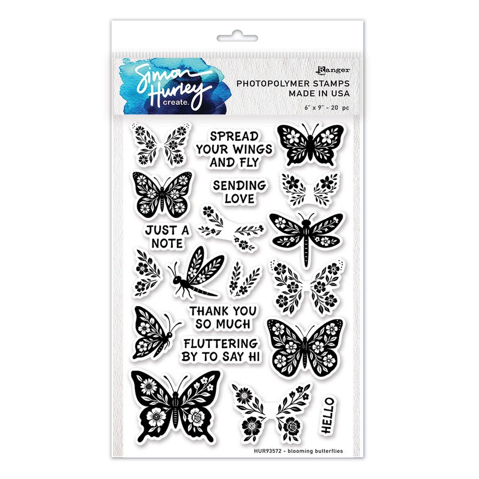 Ranger ink ranger • simon hurley create. photopolymer stamps blooming butterflies