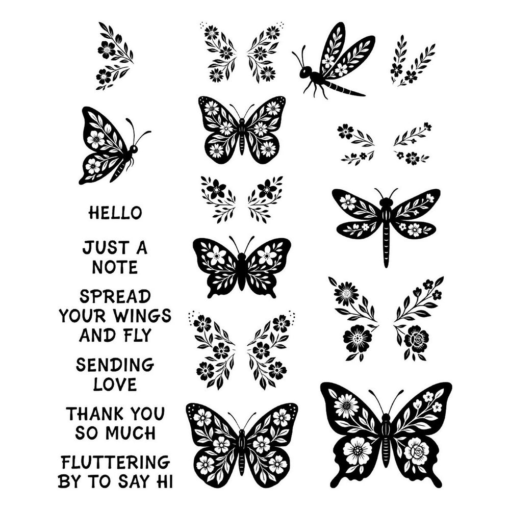 Ranger ink ranger • simon hurley create. photopolymer stamps blooming butterflies