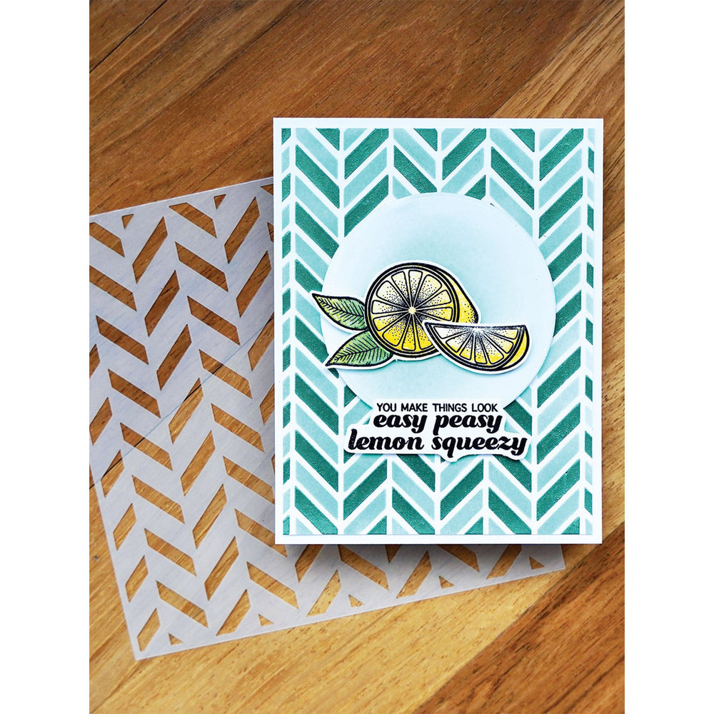 Ranger ink ranger • simon hurley create stencil flip flop chevron
