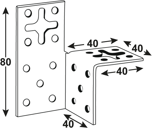 Connex latverbinding links 40x40x80x2 bvz - hvb4386