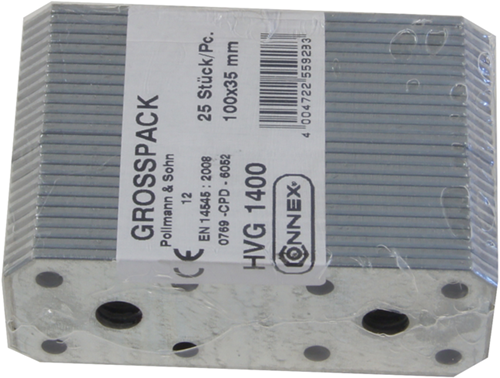 Connex verbindingplaat 95x35x2,5 25st vz - hvg1400