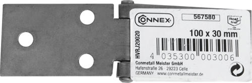 Connex tafelscharnier 100x30 rvs - hvrj20020