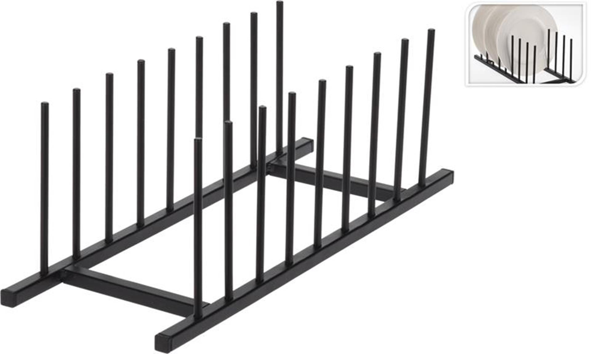 Overige merken metalen bordenhouder 34,5x12,5 cm zwart