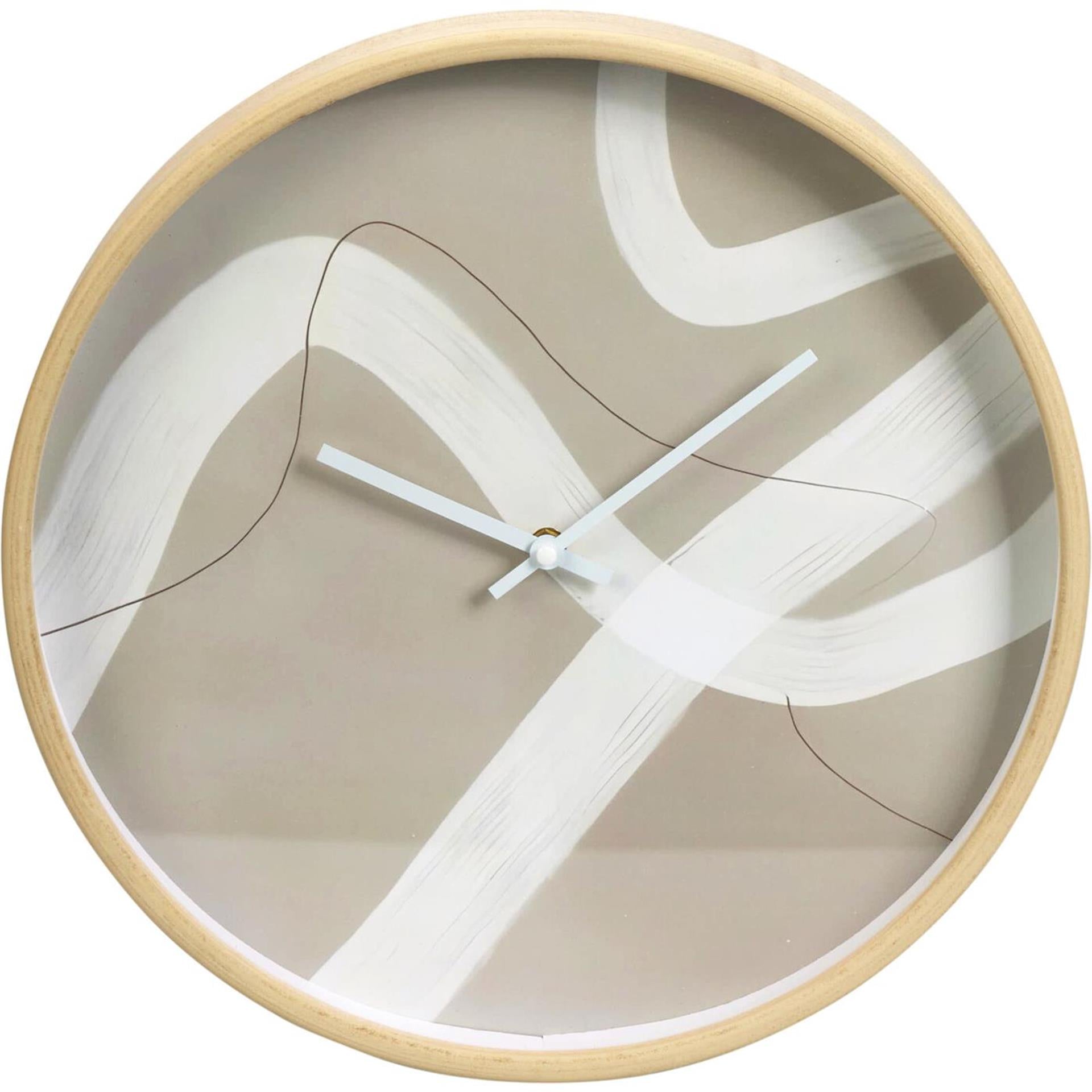 Home styling wandklok hout ø38cm