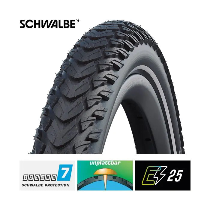 Buitenband Schwalbe 26-2.00 (50-559) Marathon Plus Tour Perf. zwarte reflectie