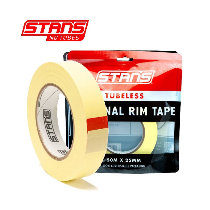 Stans notubes velglint yellowtape 25 mm breed werkplaatsrol 50 meter as0322