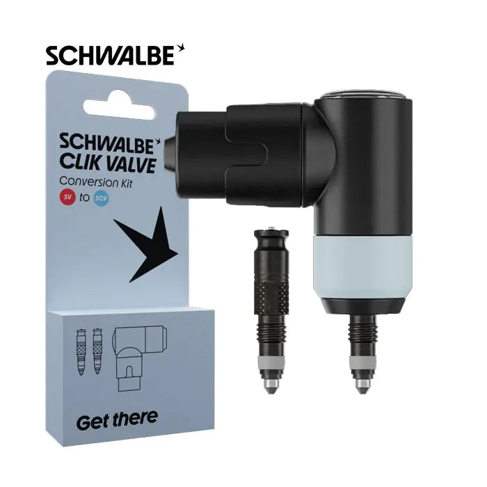 Schwalbe frans ventiel ombouwset sv-scv + pompkop clic ventiel