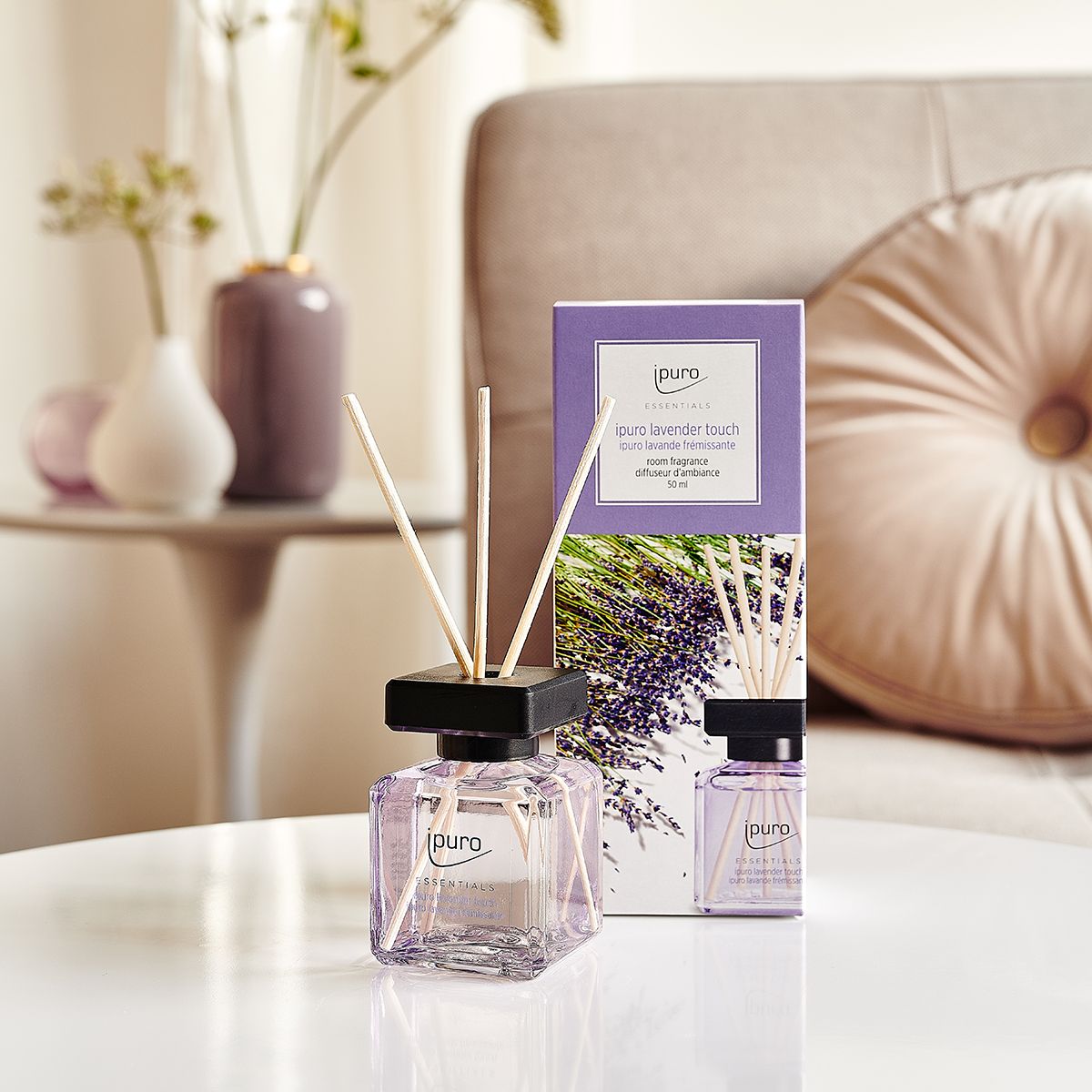 Ipuro 6 stuks geurdiffuser lavendel touch 50 ml