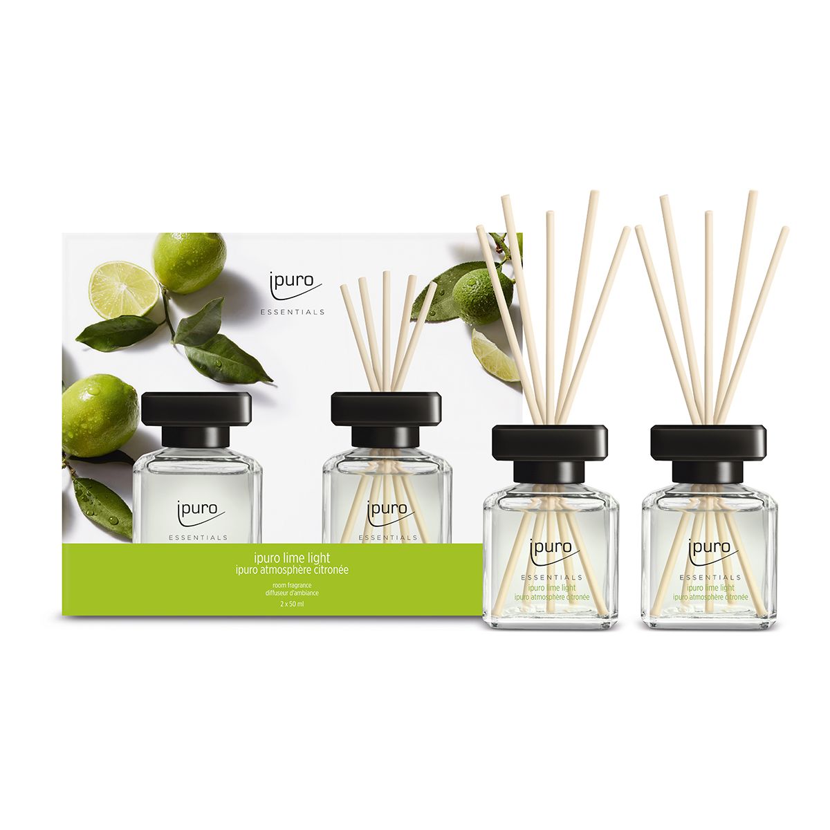 Ipuro geurverspreider limoen licht 2 x 50 ml