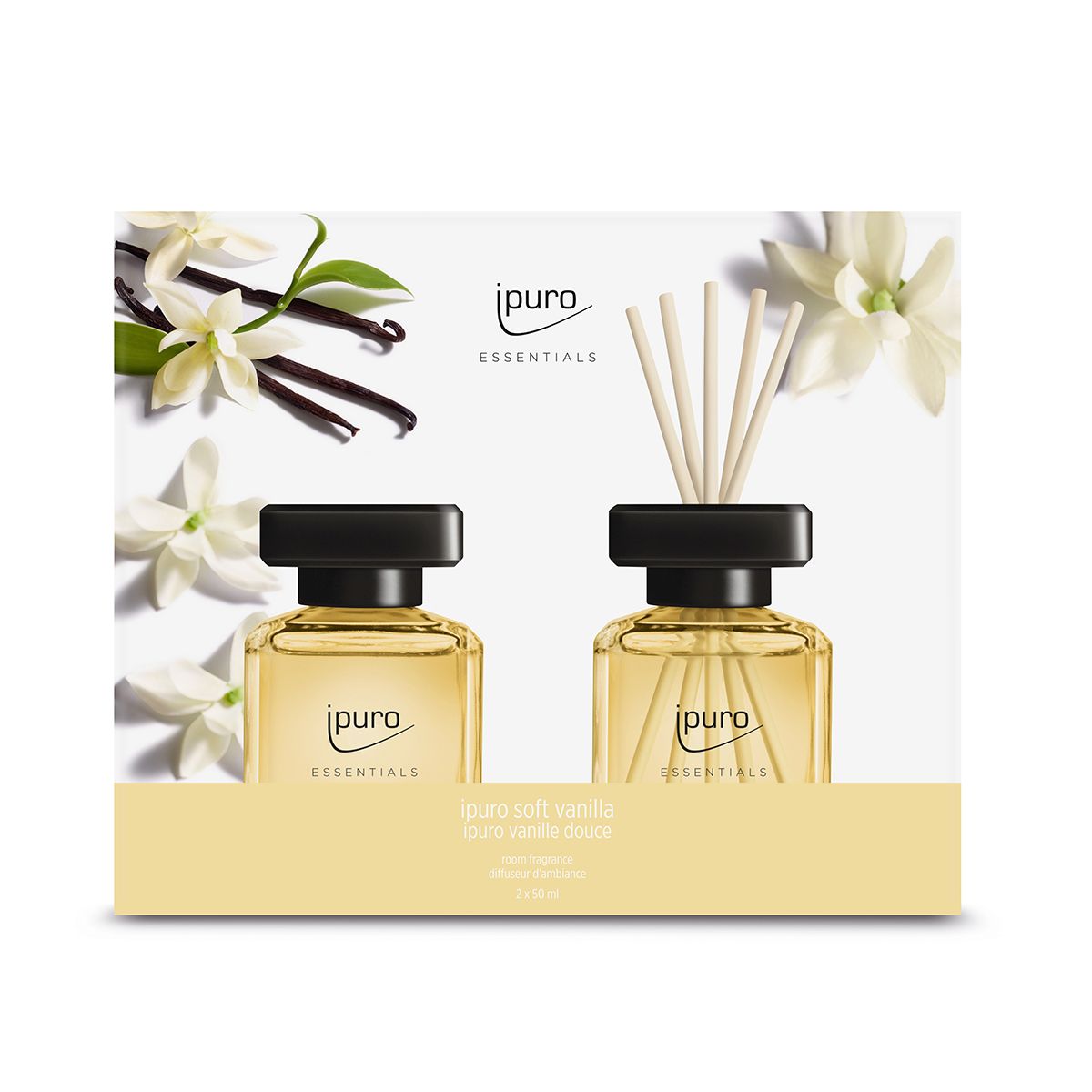 Ipuro geurverspreider zacht vanille 2 x 50 ml
