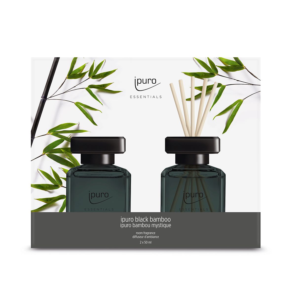 Ipuro geurverspreider zwarte bamboe 2 x 50 ml